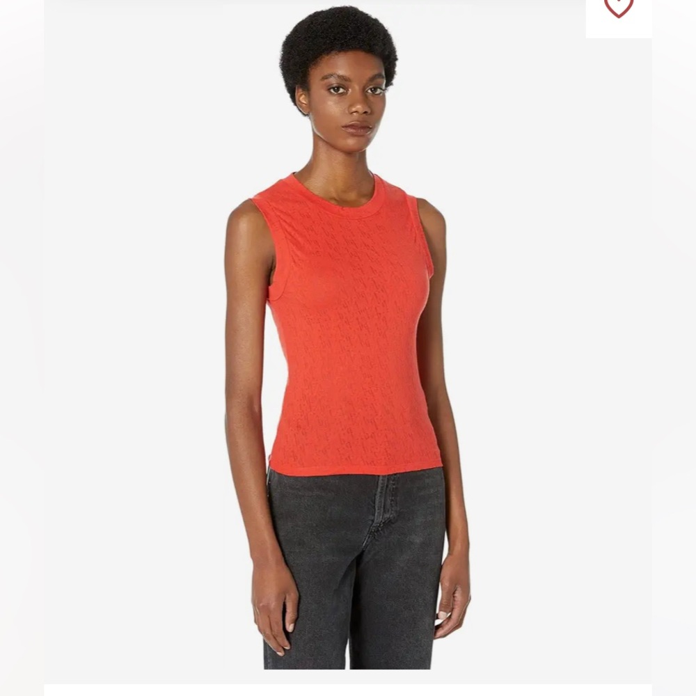 NWOT-never worn All Saints Red Imogen Devore tank top monogrammed Red size 2